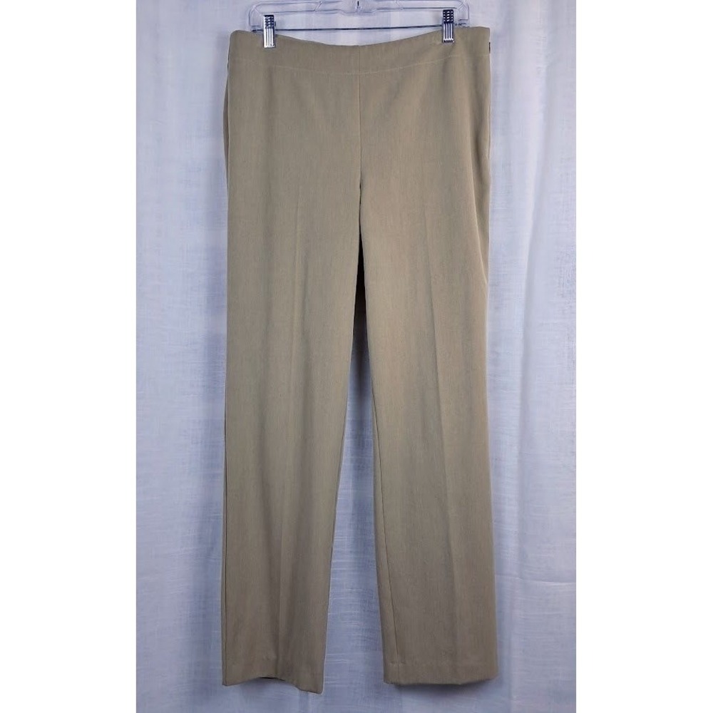 Talbots 10 Tan Classic Side Zip Straight Leg Stretch Dress Pants Office Casual